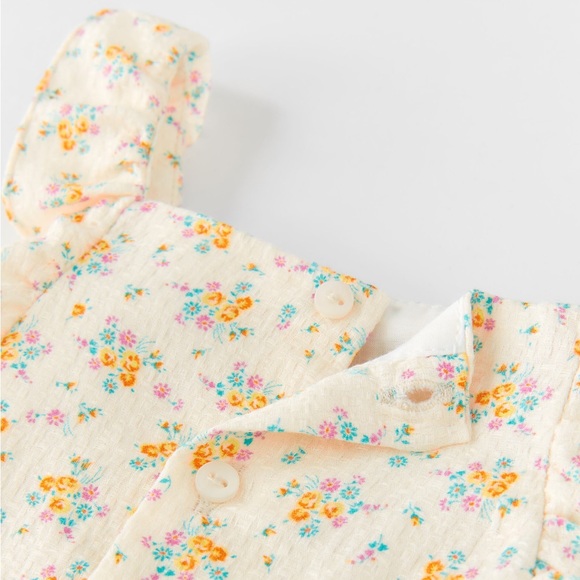 NWT Zara 1-3m floral jacquard overalls - Picture 3 of 4